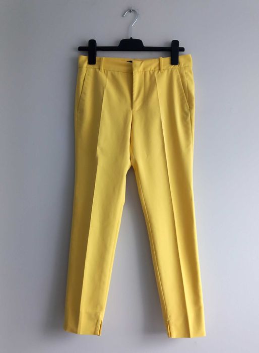 Zara żółte eleganckie cygaretki z bawełną 7/8