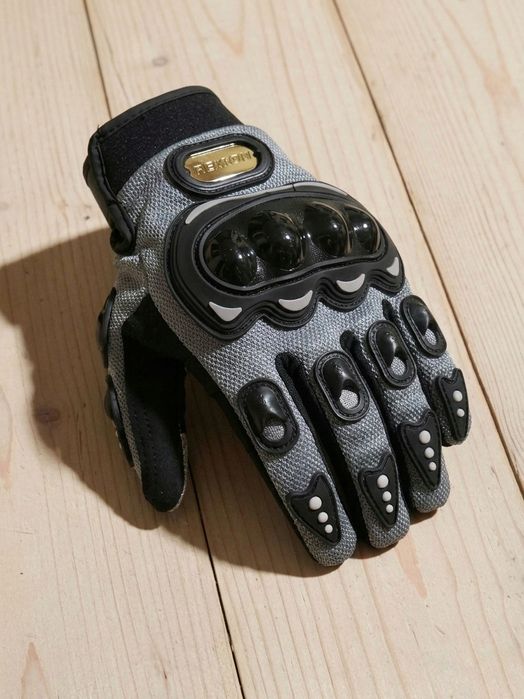 Rękawiczki sezon wiosna lato L z protektorem kostek szare siateczkowe