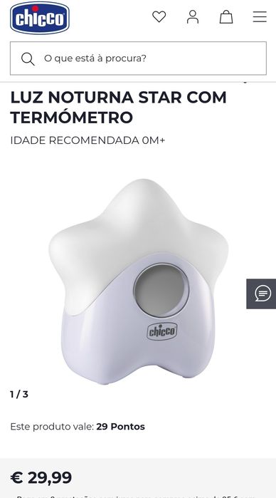 Luz de presença chicco com termómetro bebé