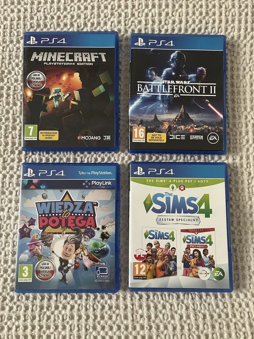 PlayStation 4 slim + dwa oryginalne kontrolery + cztery gry