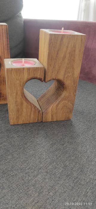 swiecznik  serce 3d podwójny