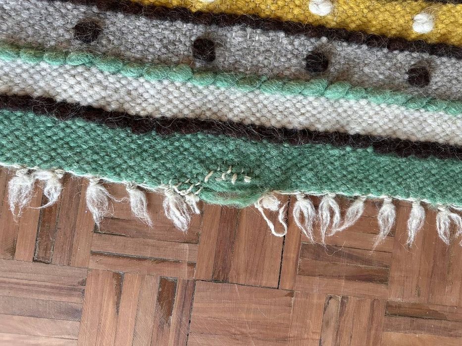 Tapete GUSHKA de Lã Natural – Feito à Mão na Ucrânia, 110 × 175 cm