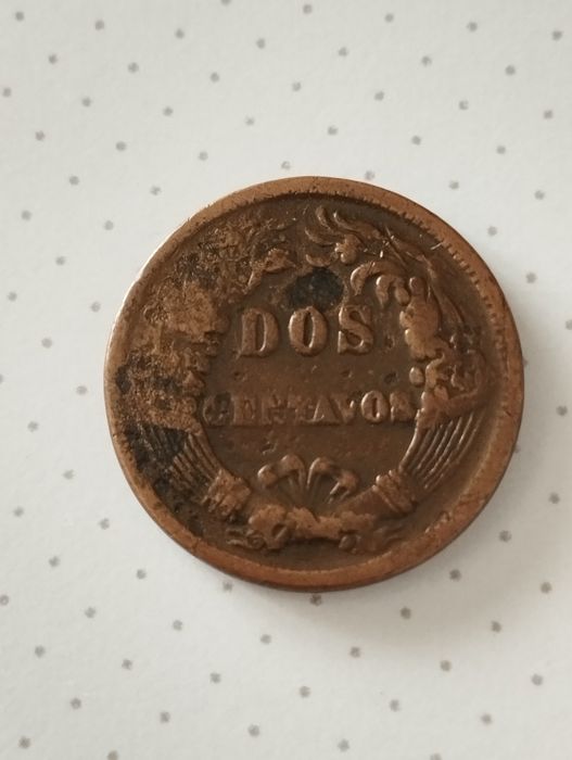 Moeda de 2 Centavos 1878 República Peruana