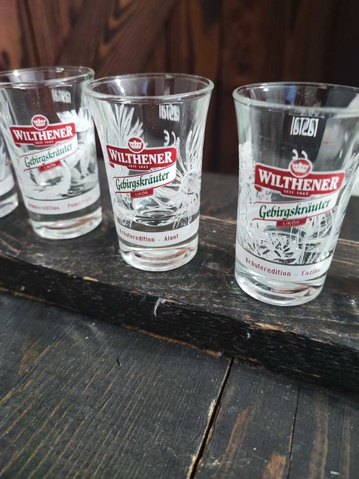 Kieliszki do wódki shotów Wilthener kwiaty VIntage