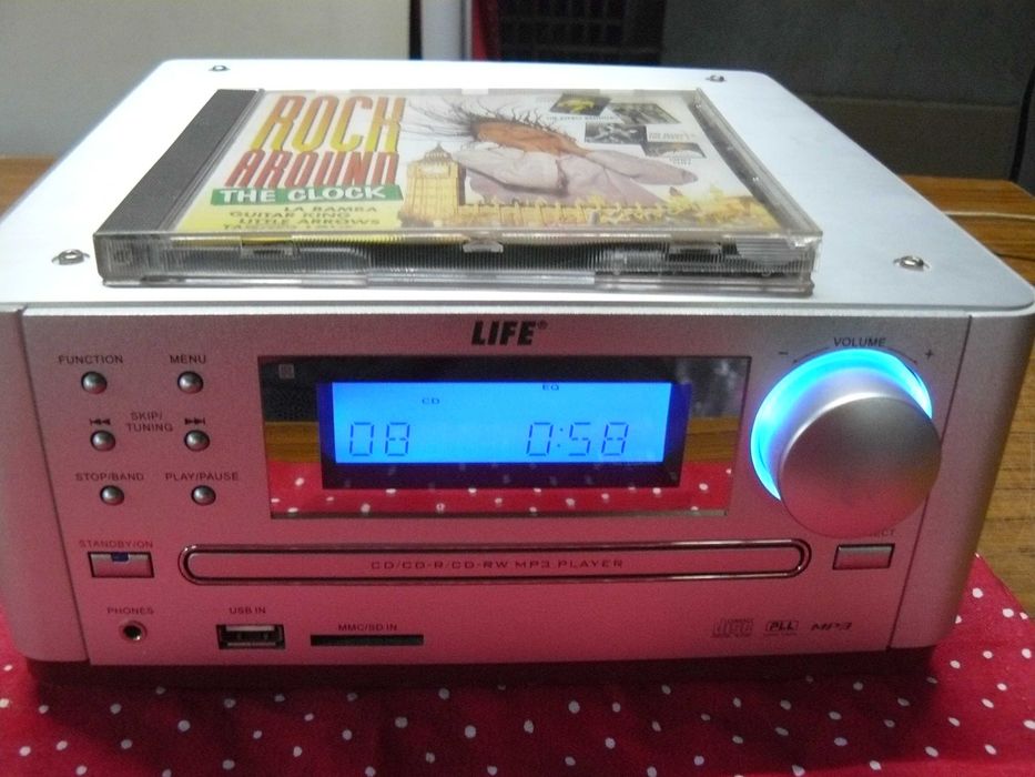 Radio z cd mp3 usb SD zegarek słuchawki