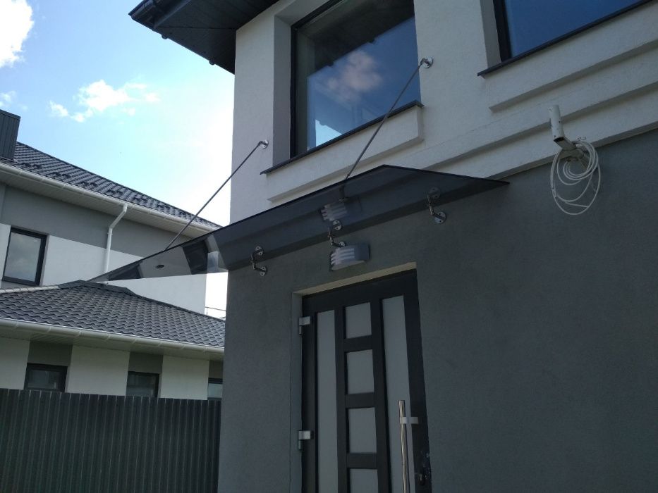 Скляні дашки. Скляні навіси. Дашок зі скла. Стеклянные козырьки.