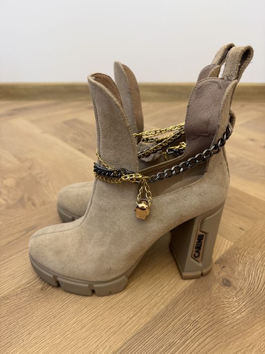 Botki na słubku Carinii 38 skórzane