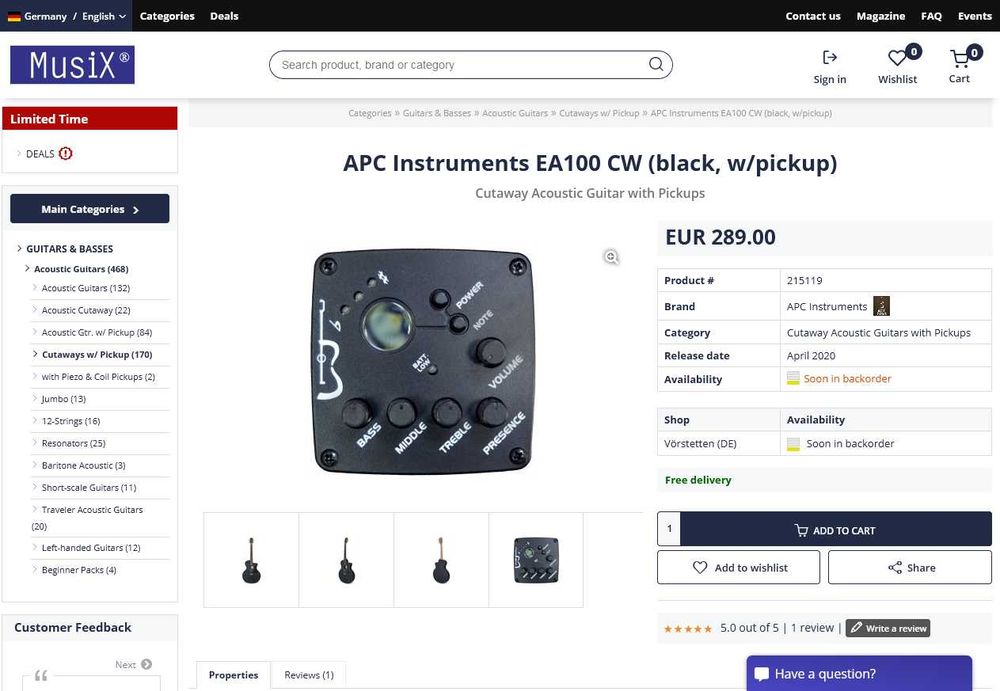 APC EA 100 CW Guitarra Eletrificada aço