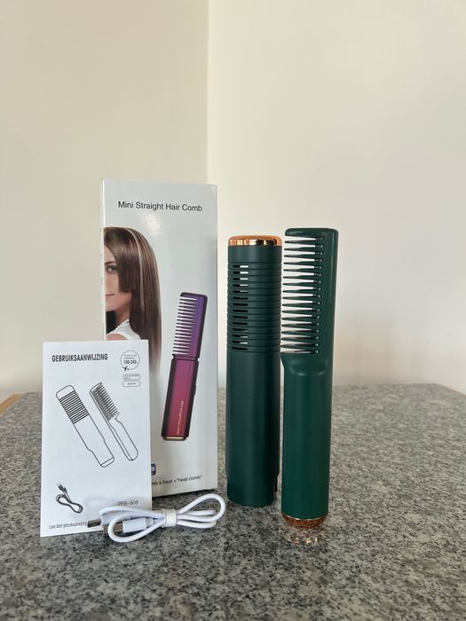 Акумуляторний мобільний гребінець для випрямлення волосся з футляром