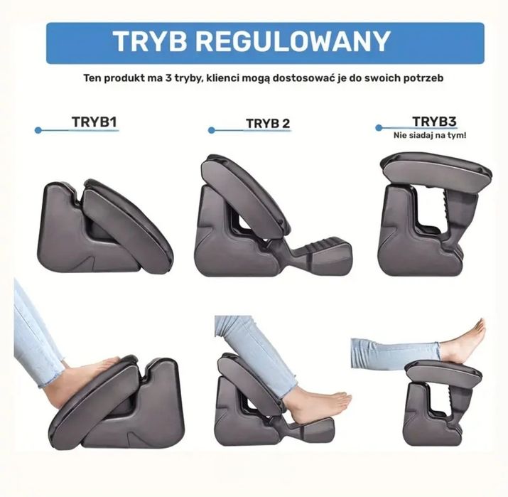Podnóżek biurowy, ergonomiczny regulowanym podnóżek