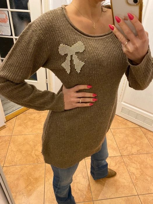 Wloska tunika sweter z krolika welna welniany krolik viscose wiskoza