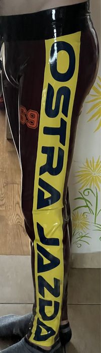 Legginsy męskie latex lateks