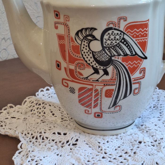 Редкий чайник из сервиза ,, Жар-птица,,, абстракция