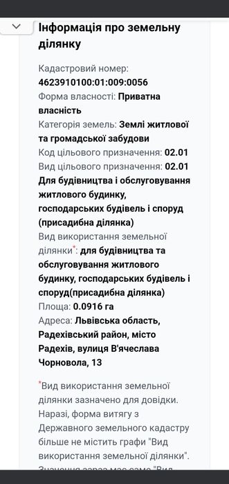 Продаж земельної ділянки Радехові