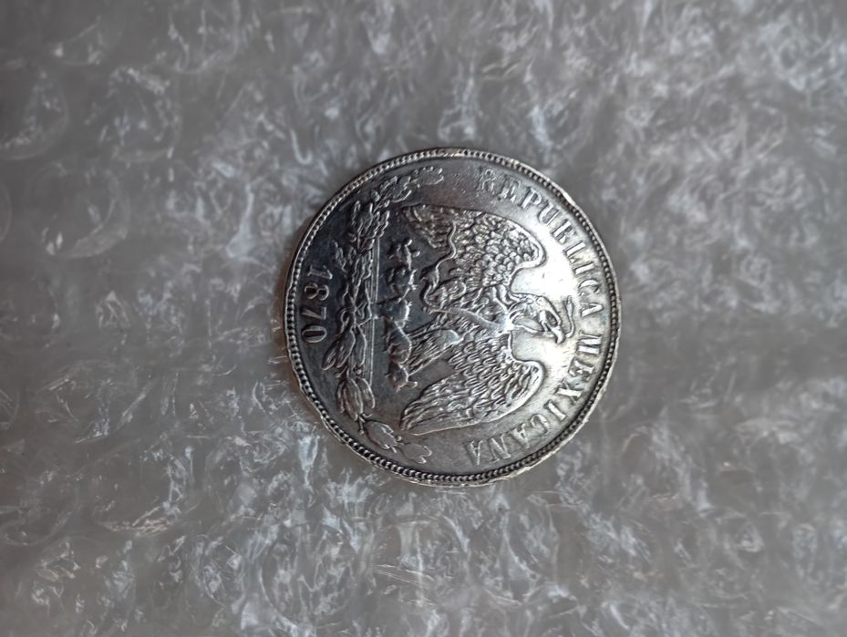 Moeda de prata mexicana 1870