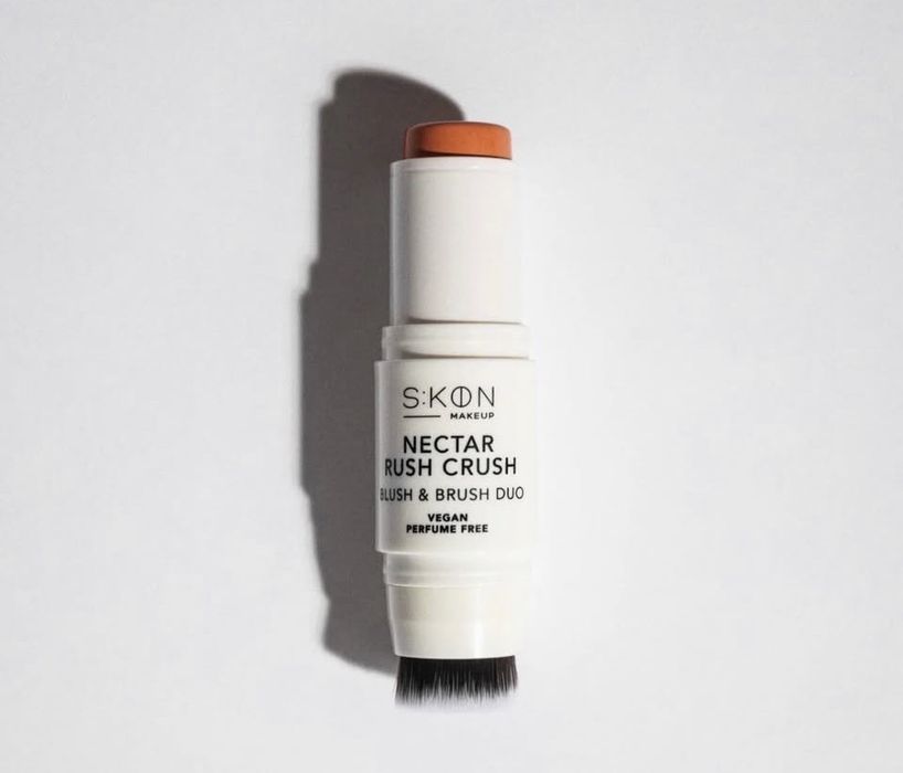 Wegański róż w kremie S:KON Makeup Peach + Pędzel - Nowy z metką