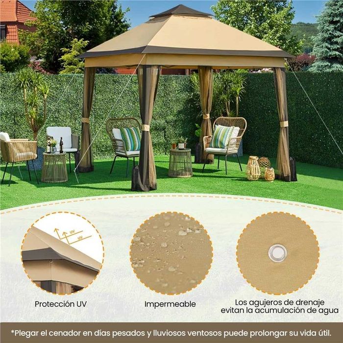 Tenda dobrável 3,3 x 3,3 m