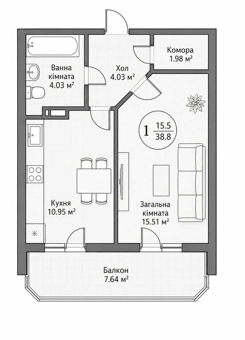 БЕЗ % продаж видової 1-к квартири, Бориспільська 19, ЖК Захисник, метро Червоний хутір, Дарницький район