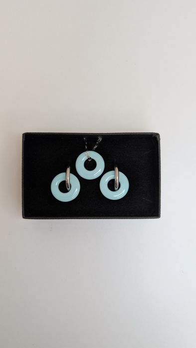 Zestaw kolczyki wisiorek glinka polimerowa donut'y mini rękodzieło