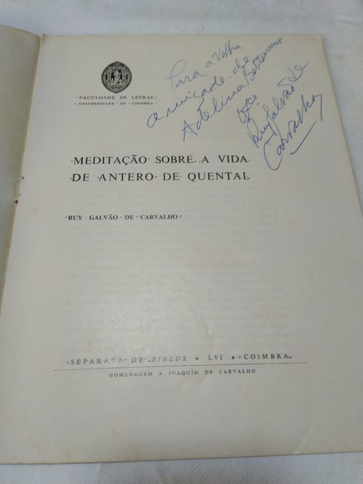 Meditação Sobre a Vida de Antero de Quental de Ruy Galvão de Carvalho