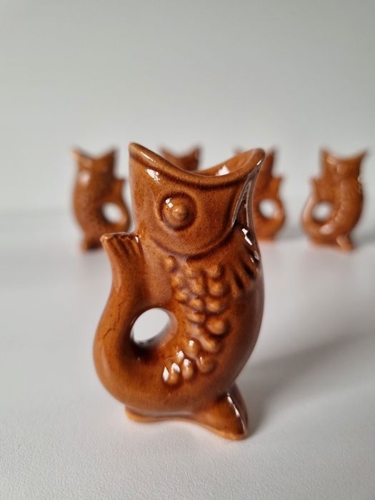 Ceramiczne kieliszki rybki PRL