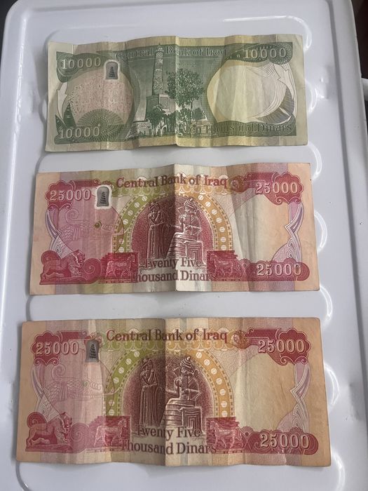 Notas Iraquianas Originais – 25.000 e 10.000 Dinares