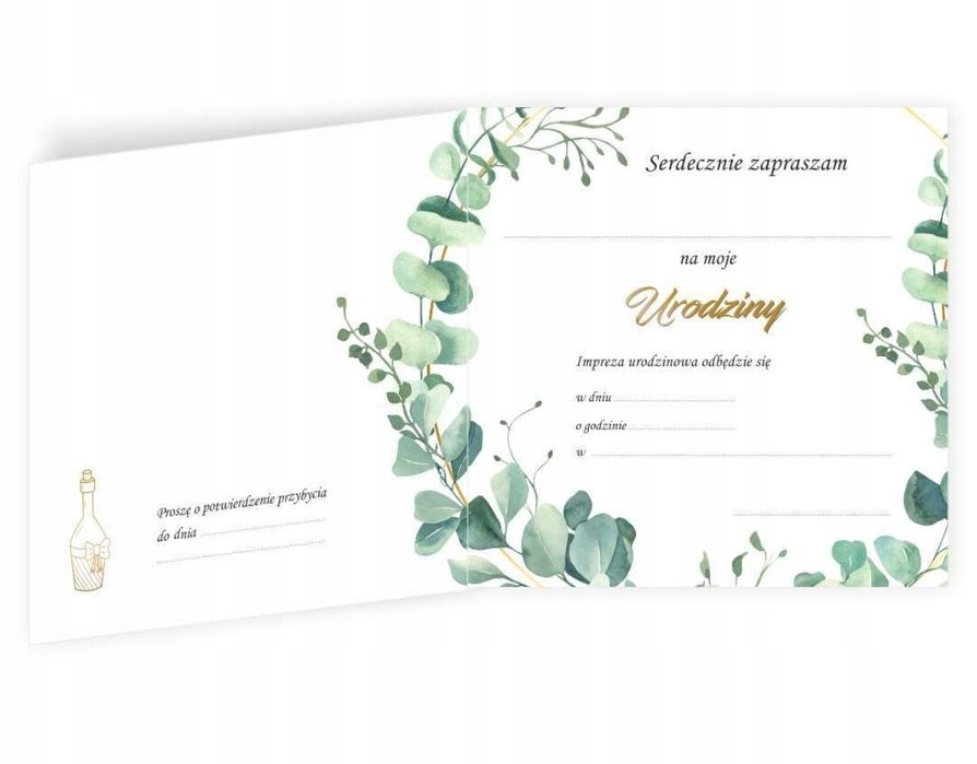 4 zaproszenia z kopertami na 70 - te urodziny