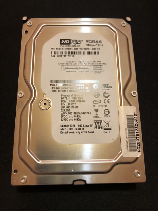 Disco rígido WD 320GB