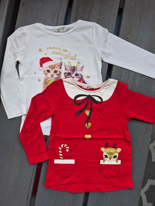 Bluzki świąteczne H&M 98/104