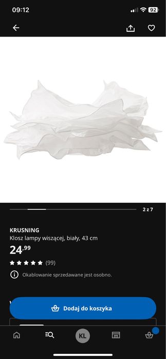 Lampa podlogowa ikea z kloszem