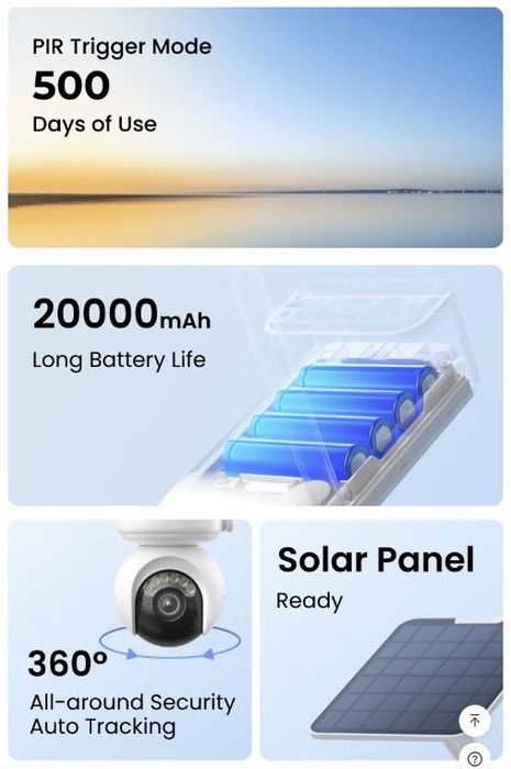 Нова wifi 4K камера відеоспостереження Reolink Altas PT Ultra + панель