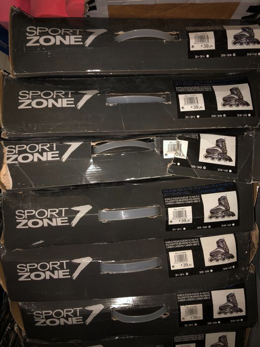 Patins em linha , Trotinetes, barcos de borracha , capacetes