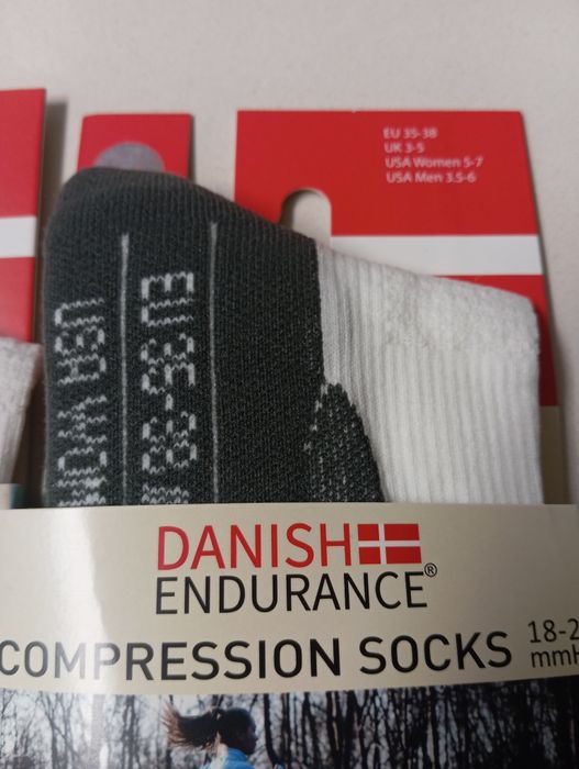 2 pares de meias de compressão Danish Endurance