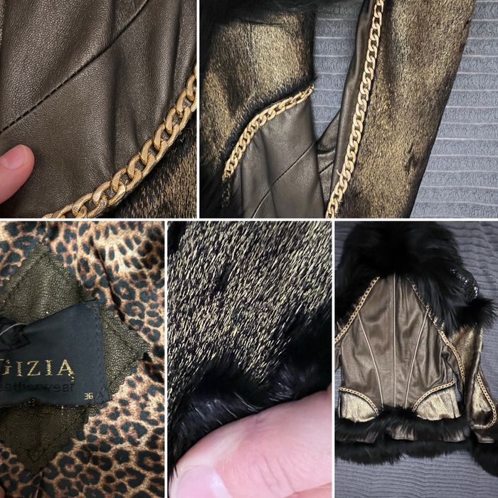 Шкіряна куртка з хутром Gizia, нова
