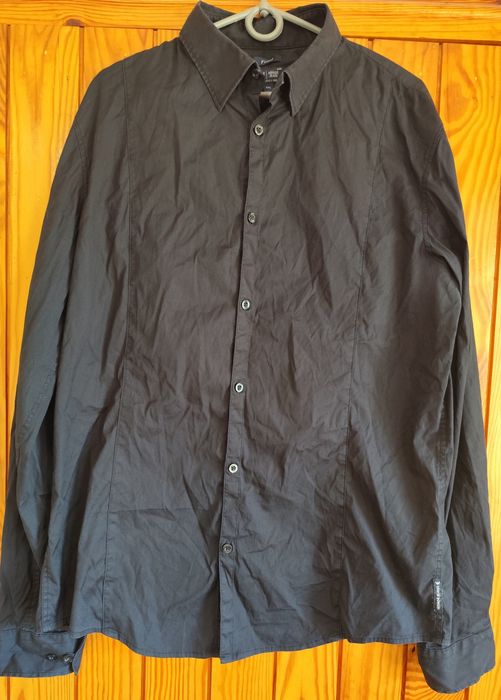 Чоловіча чорна сорочка Armani Jeans (XXL) — Original