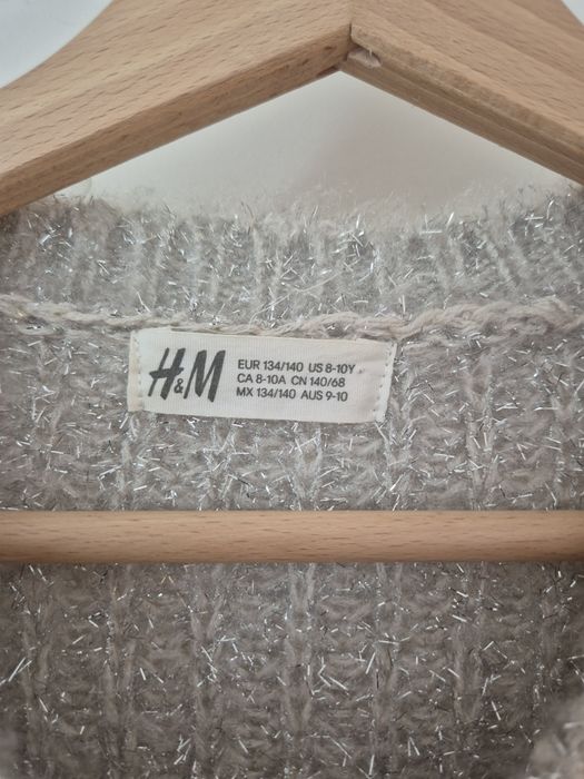 Sweter dla dziewczynki, marki H&M, rozmiar 134/140.
