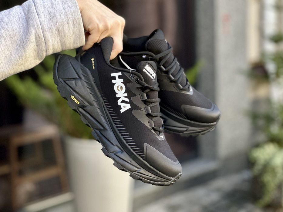 Кросівки чоловічі Hoka Skyline-Float X Gore-Tex Black White та Black