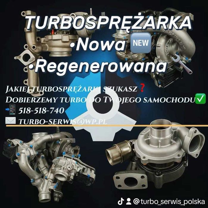 Turbosprężarki nowe i po regeneracji wszystkie modele Peugeot Bmw Audi