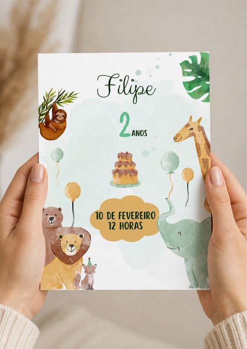 Transferência digital Convite de aniversário editável com tema
