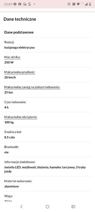 Hulajnoga elektryczna Acer