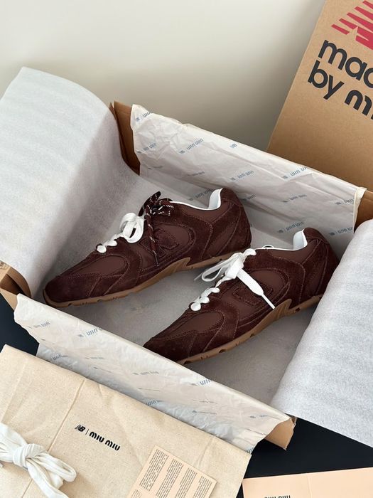 Sneakersy Miu Miu New Balance Brown Suede