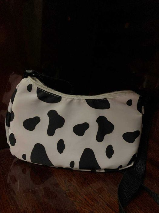 сумка багет біла чорна