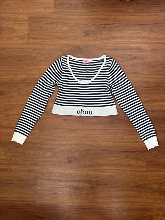 Crop Top de Malha às Riscas