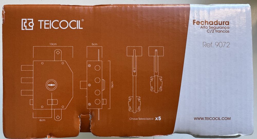 Fechadura de sobrepor  2 trancas Teicocil 9072