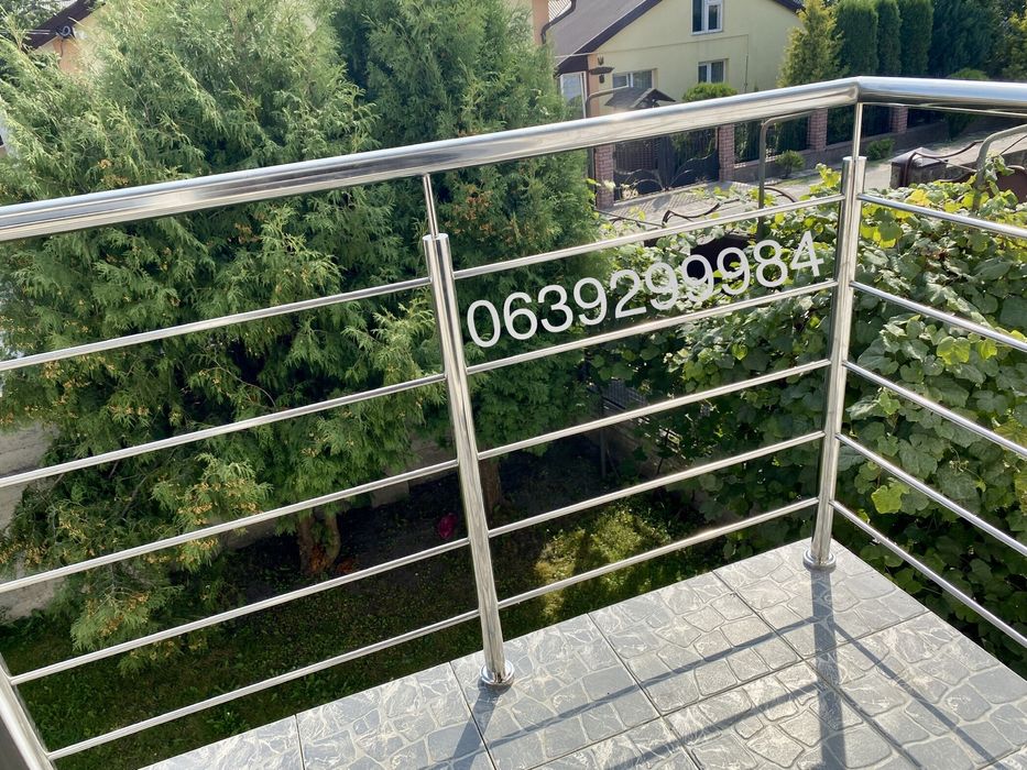 Перила з нержавіючої сталі та скла,скляні тераси,балкони зі скла