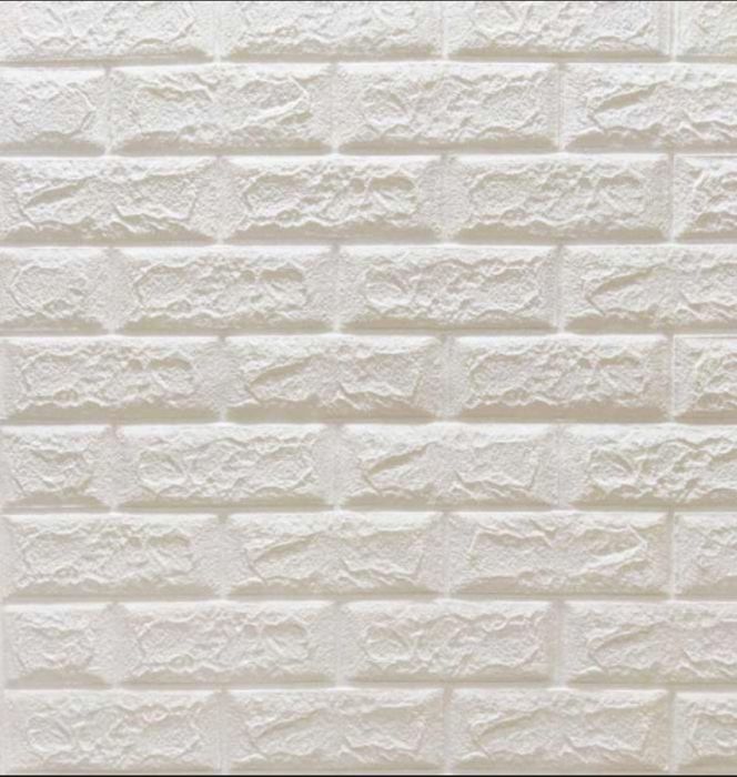 Самоклейна 3D панель під цеглу Біла 700x770x7мм