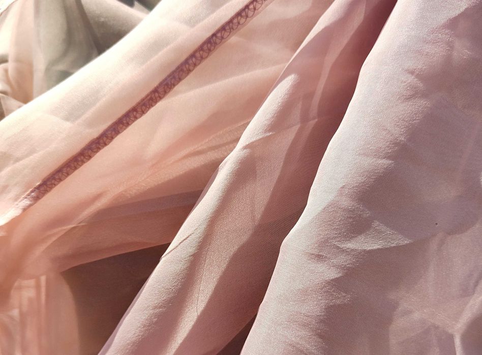 Duża ozdobna chusta szal stole róż organza etola orient boho etno
