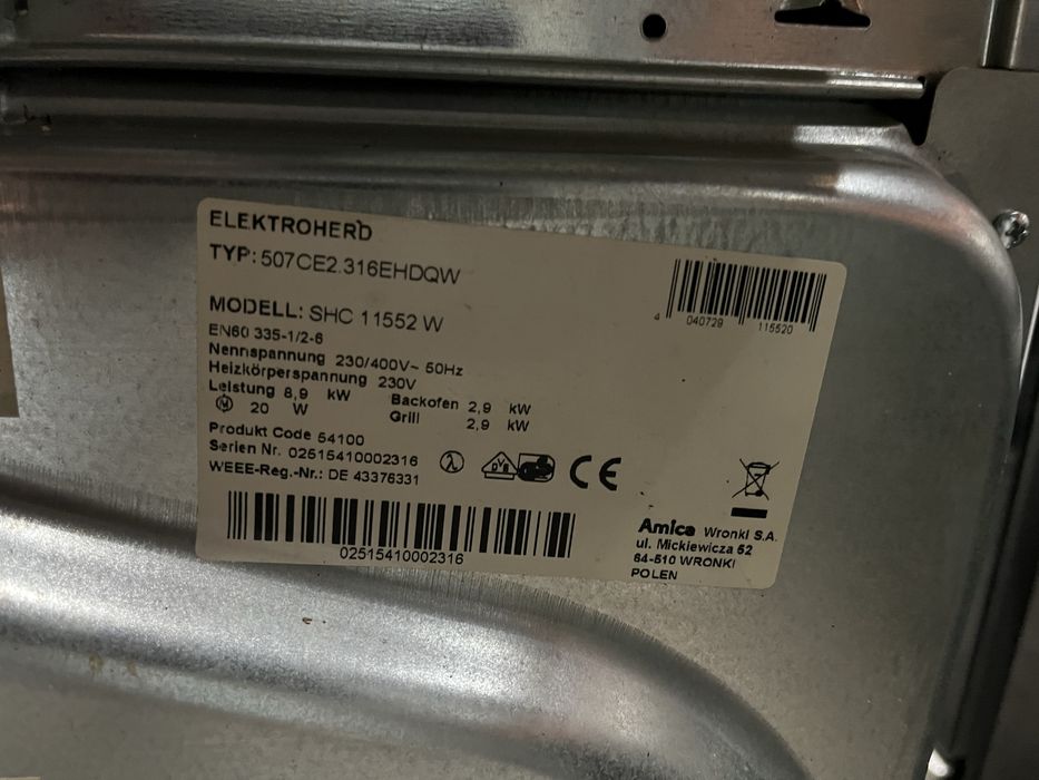 Kuchenka Amica elektryczna 50cm |12msc |BD stan |Dowóz