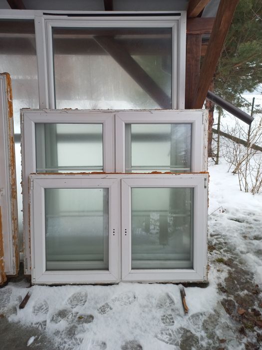 Okna plastikowe, dwuszybowe, białe, obustronne