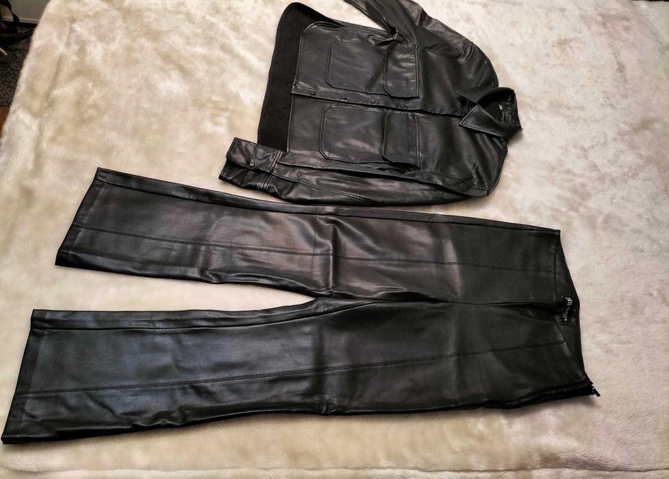 Calças e casaco/blusa Zara, em imitação de pele